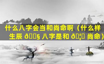 什么八字会当和尚命啊（什么样生辰 🐧 八字是和 🦋 尚命）